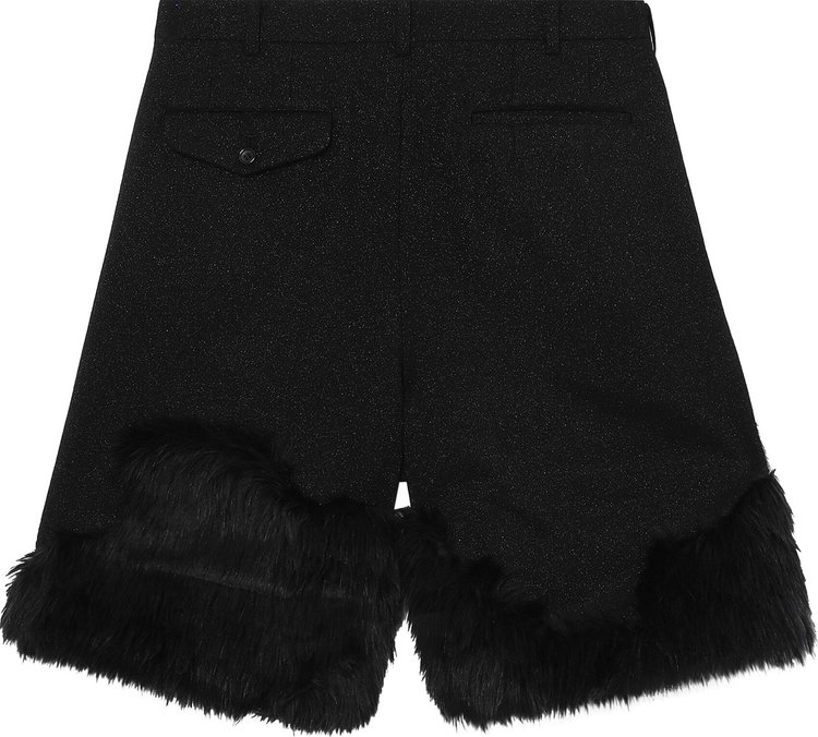 Comme des Garcons Homme Plus Fur Trimmed Shorts Black