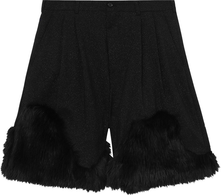 Comme des Garcons Homme Plus Fur Trimmed Shorts Black