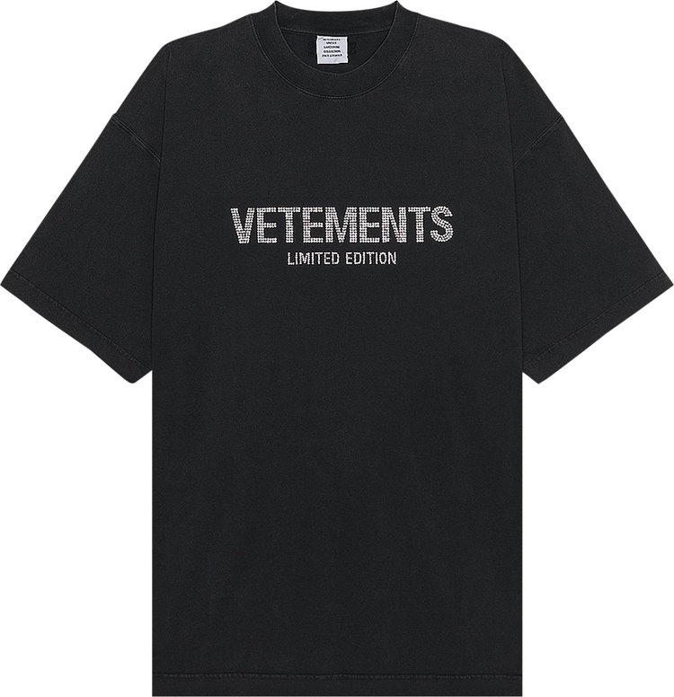 Vetements Crystal Limited Edition T Shirt Washed Black