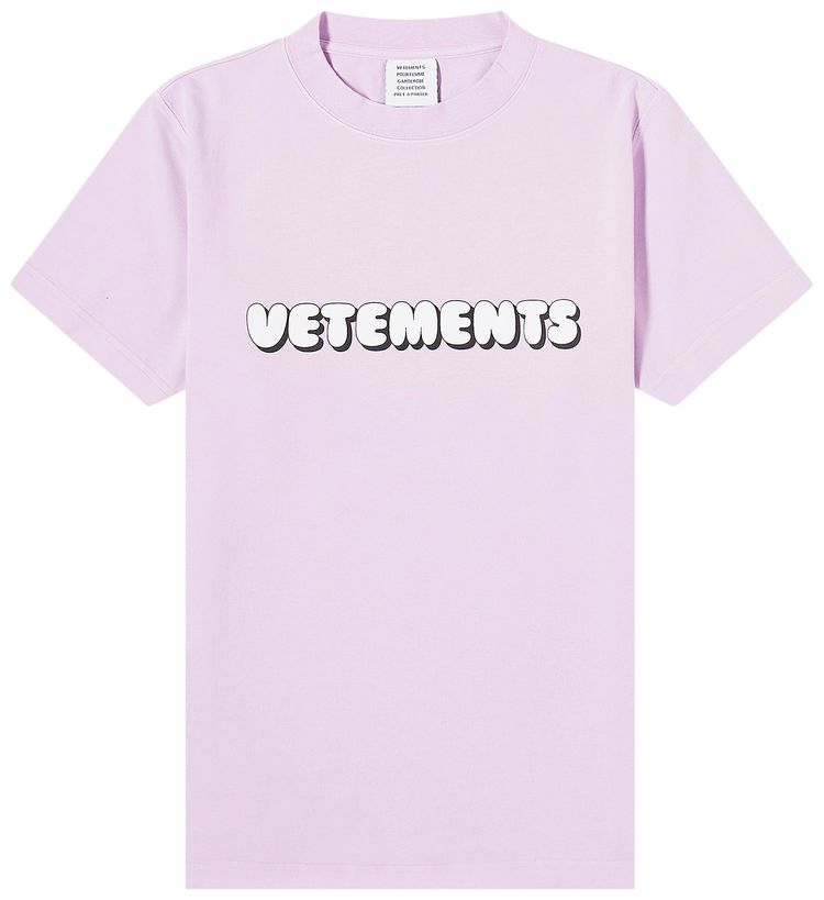 Vetements Bubble Gum Logo Fitted T Shirt Pink