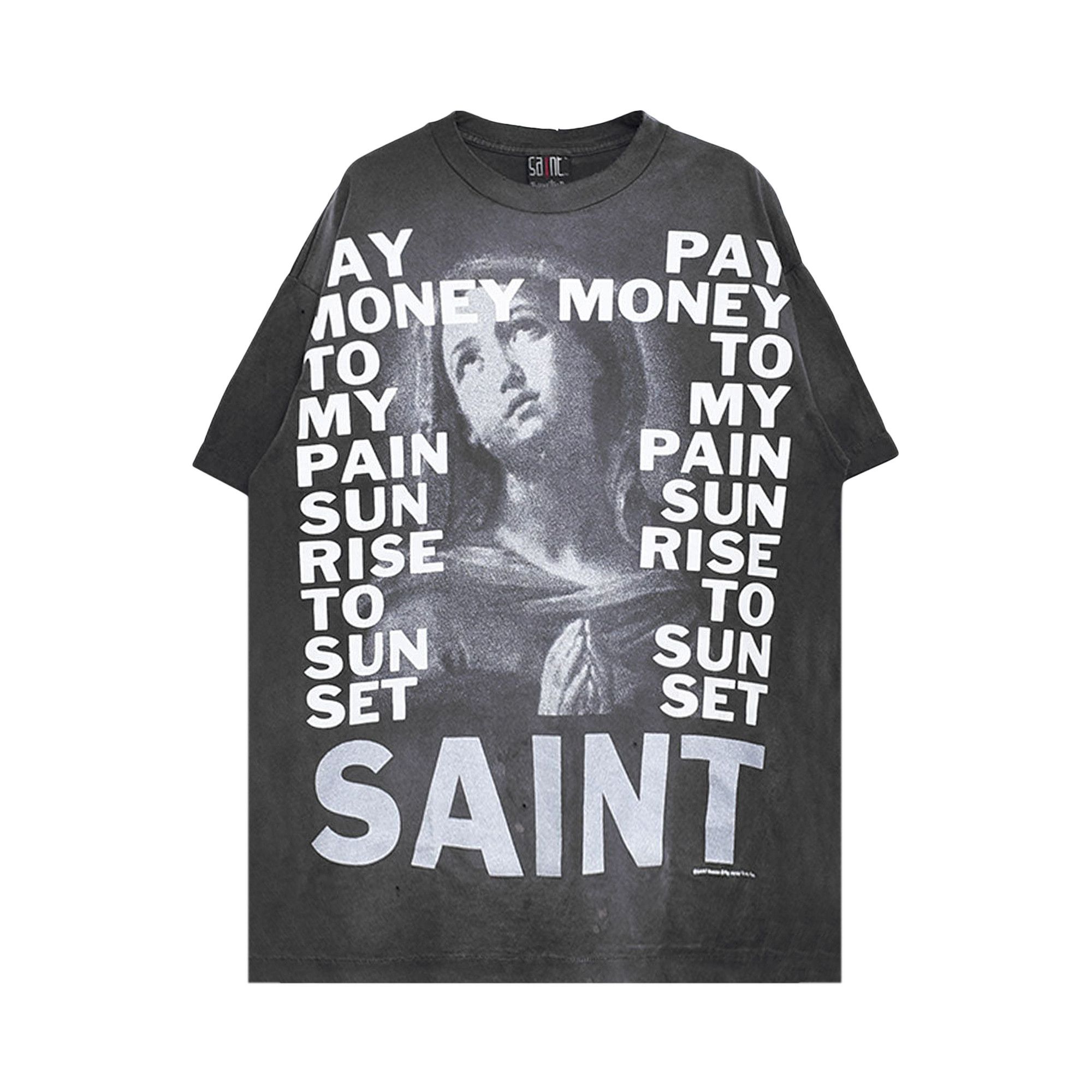 Buy Saint Michael Stay Real Tee 'Black' - SM YS8 1111 C49 | GOAT