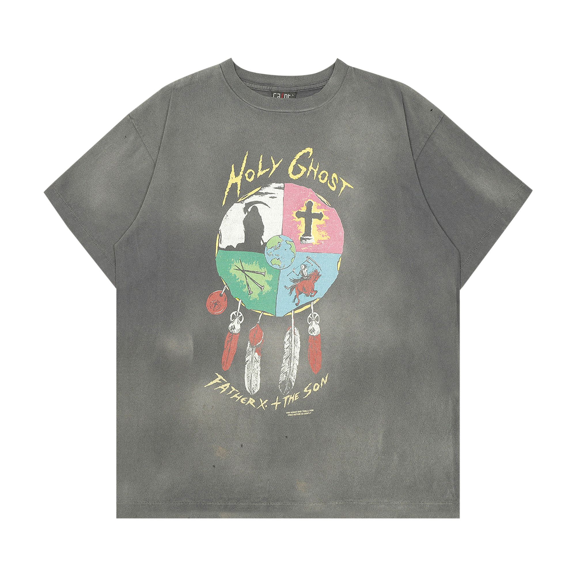 Buy Saint Michael Holy Ghost Tee 'Black' - SM YS8 1111 C43