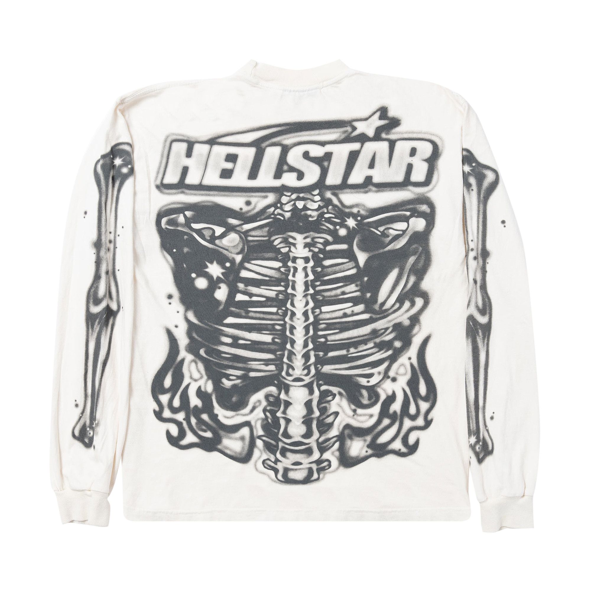 Buy Hellstar Airbrush Bones Long-Sleeve 'White' - 9357