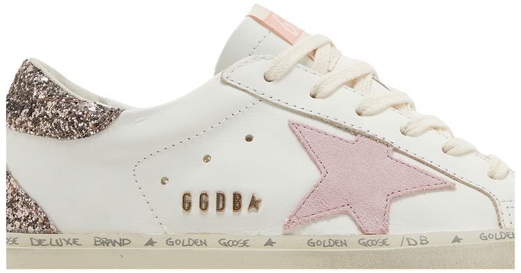 Golden Goose Wmns Hi Star White Antique Pink Glitter