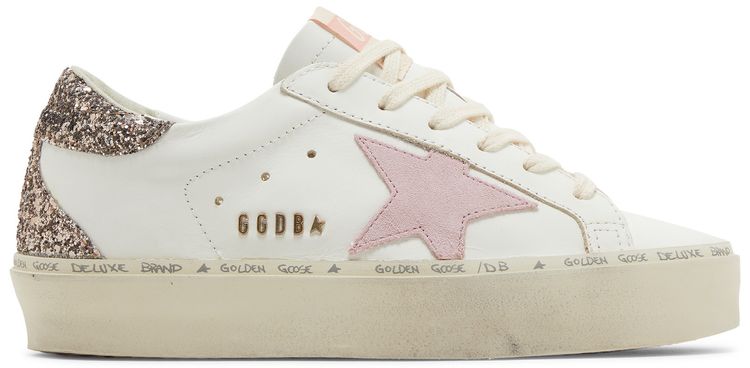 Golden Goose Wmns Hi Star White Antique Pink Glitter