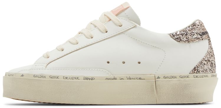 Golden Goose Wmns Hi Star White Antique Pink Glitter