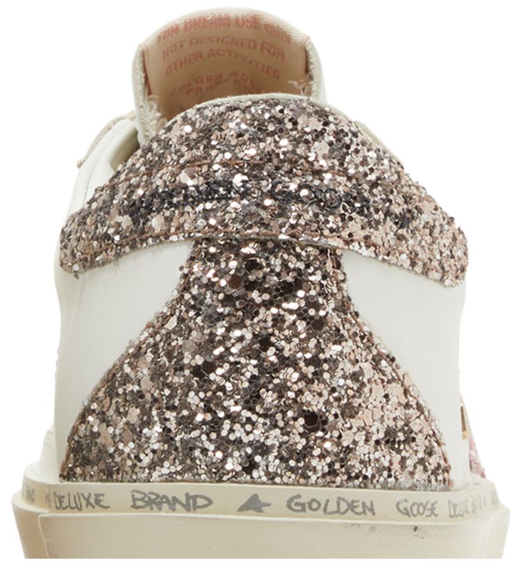 Golden Goose Wmns Hi Star White Antique Pink Glitter