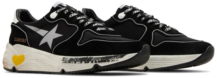 Golden Goose Running Sole Black Silver