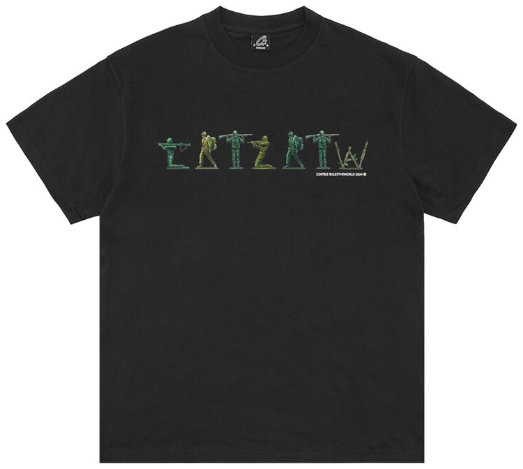 Corteiz Army Alphabet Tee New Blank Black