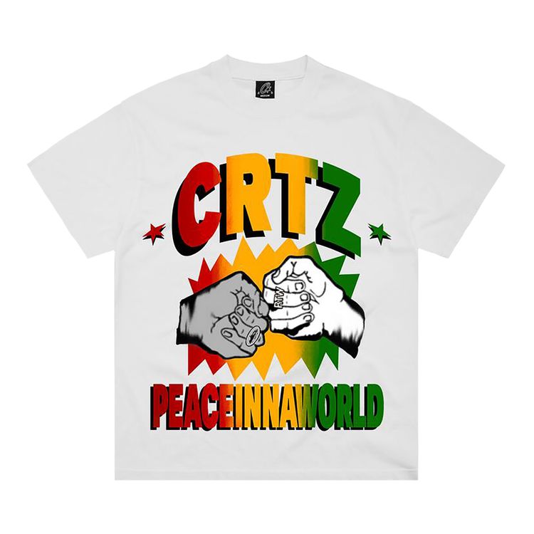 Corteiz Peaceinnaworld Tee New Blank White