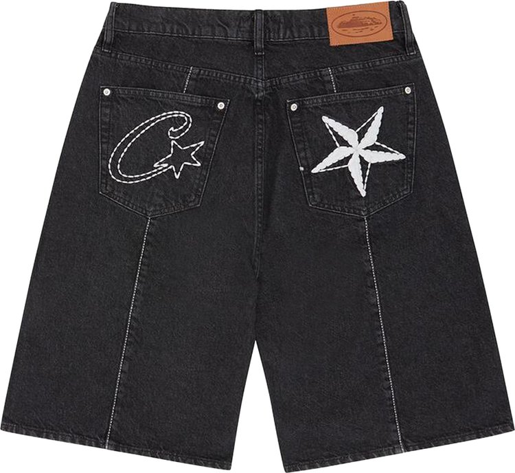 Corteiz C Star Denim Shorts Black