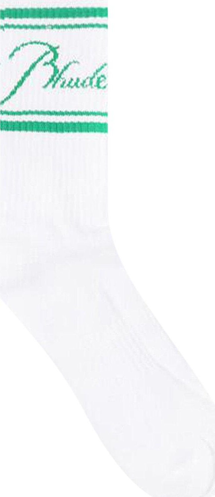 Rhude Script Logo Sock WhiteGreen