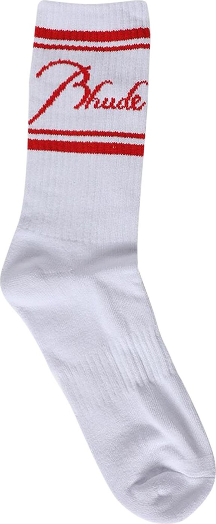 Rhude Script Logo Sock WhiteRed