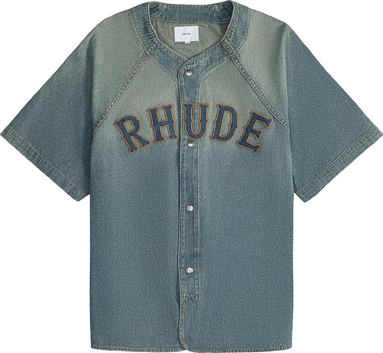 Rhude Baseball Denim Shirt 'Dark Indigo'