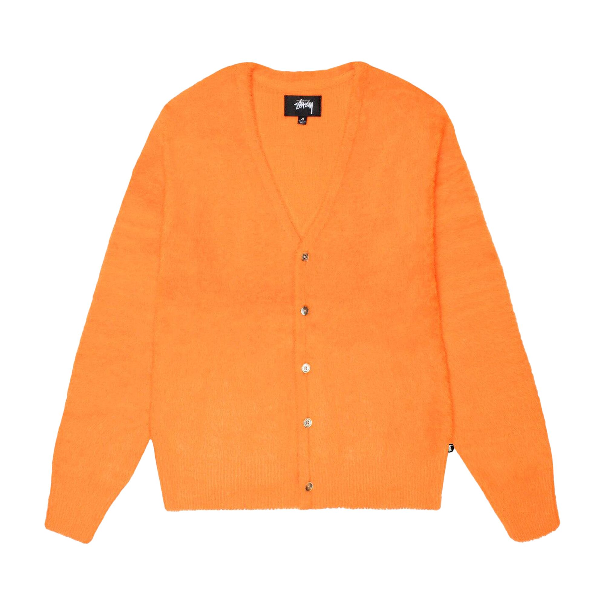 Size l Stussy Shaggy Cardigan Red Orange