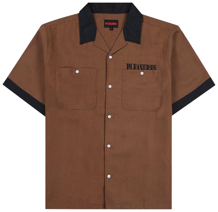 Pleasures Daisy Bowling Button Down Brown
