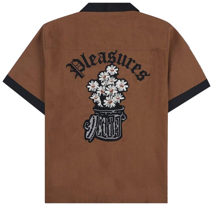 Pleasures Daisy Bowling Button Down Brown