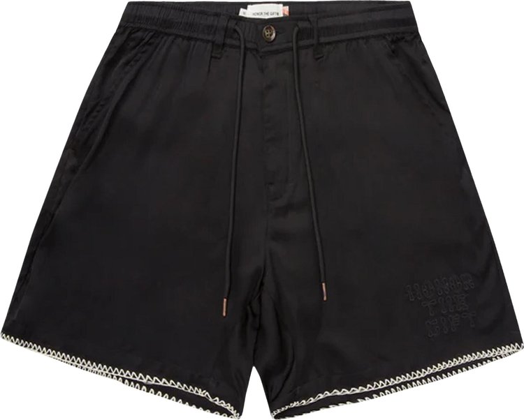 Honor The Gift Blanket Stitch Shorts Black