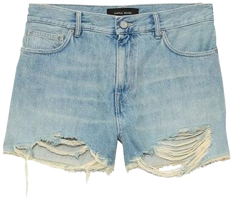 PURPLE BRAND Cut Off Shorts Light Indigo
