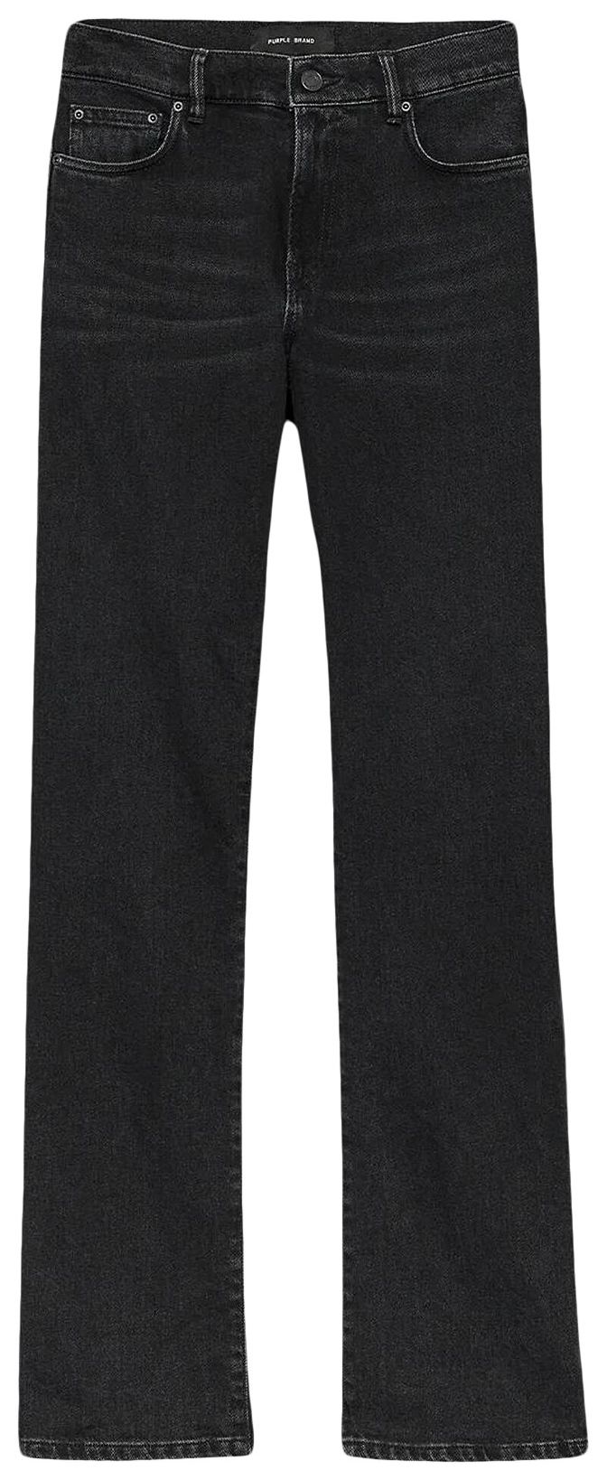 PURPLE BRAND Slim Straight Cut Out Jeans Black