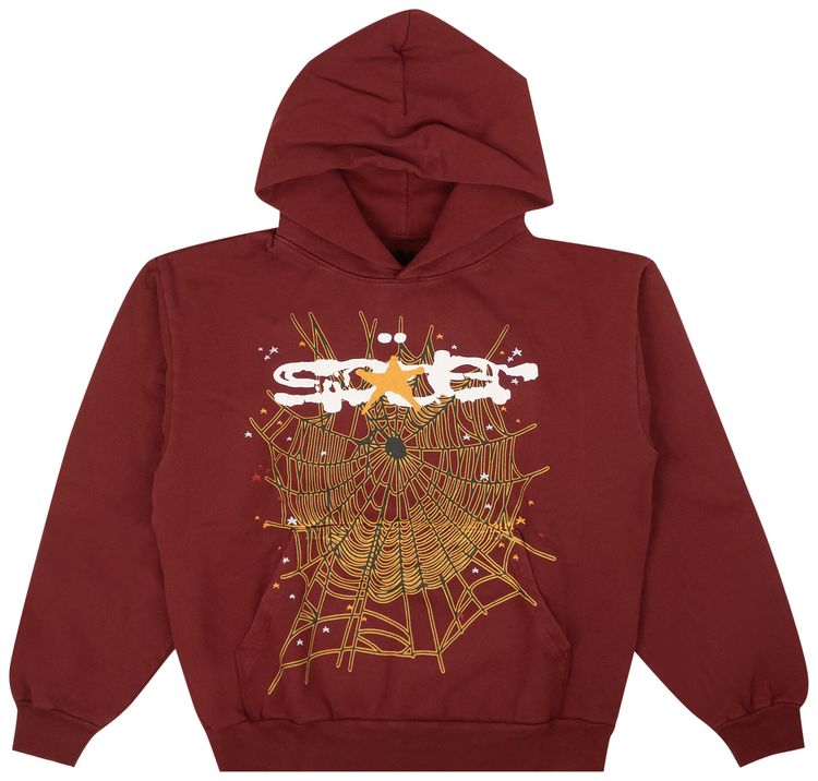 Sp5der Web Logo Hoodie Maroon