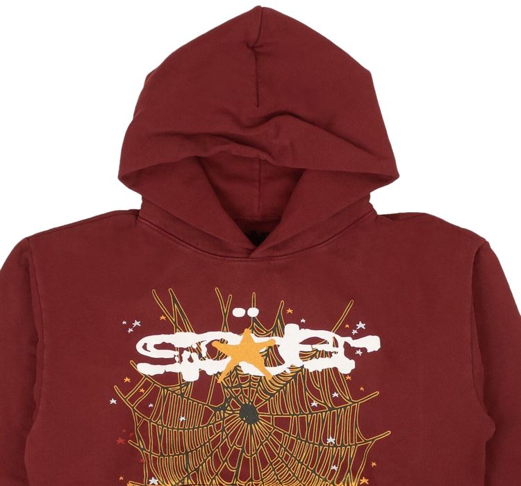 Sp5der Web Logo Hoodie Maroon