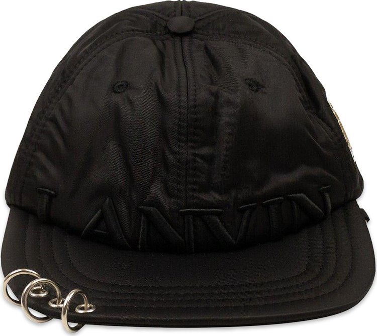 Lanvin Graffiti Logo Embroidered Cap Black