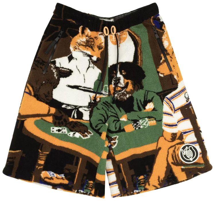 Loewe ELN Dog Poker Fleece Shorts Multicolor
