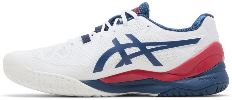 Asics Gel Resolution 8 2E Wide White Mako Blue