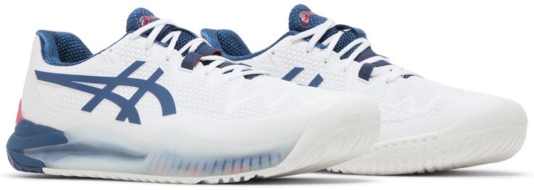 Asics Gel Resolution 8 2E Wide White Mako Blue