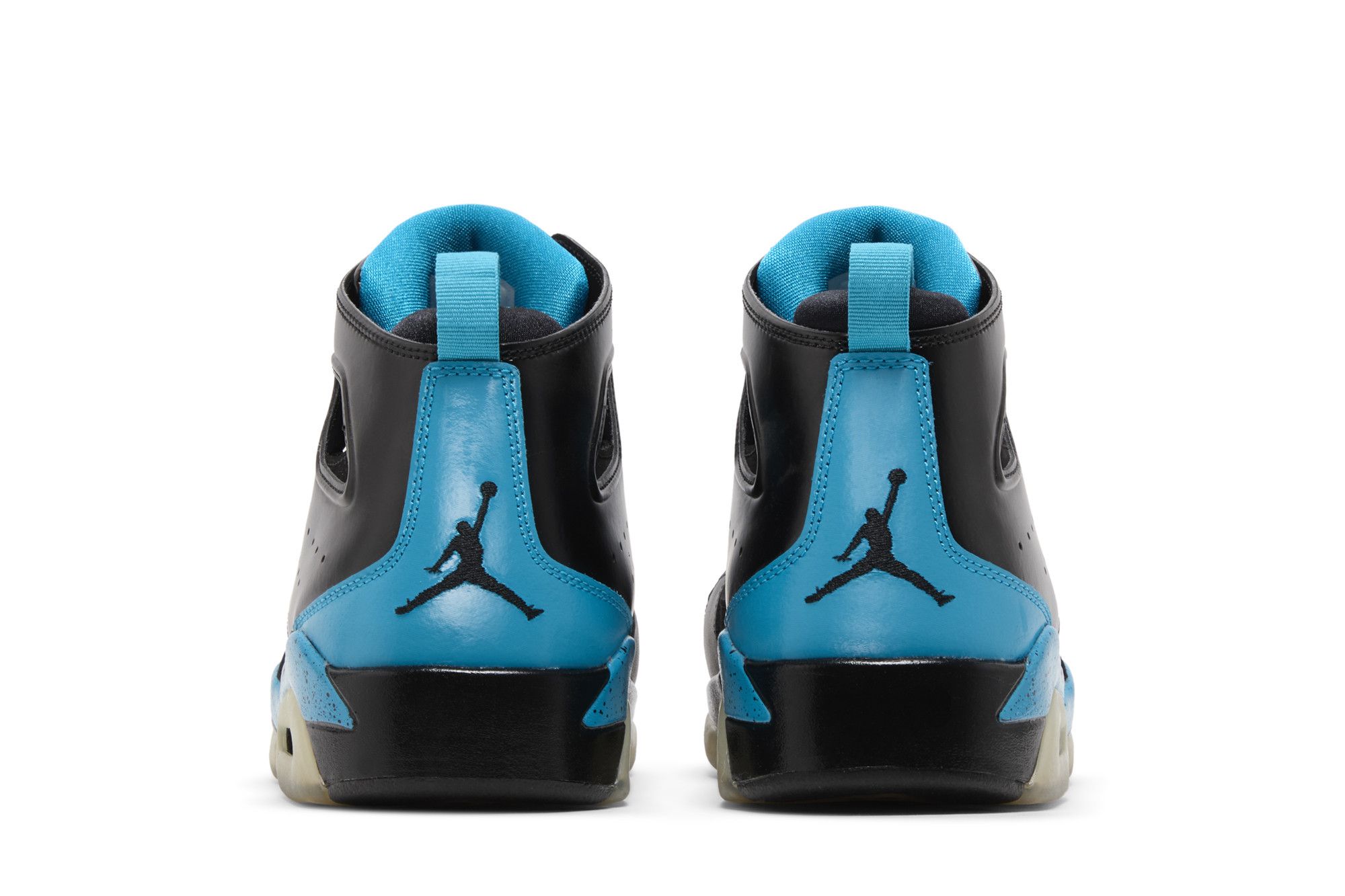 turquoise blue and black jordans