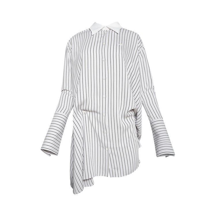 Courreges Twist Striped Shirting Bodysuit Mist