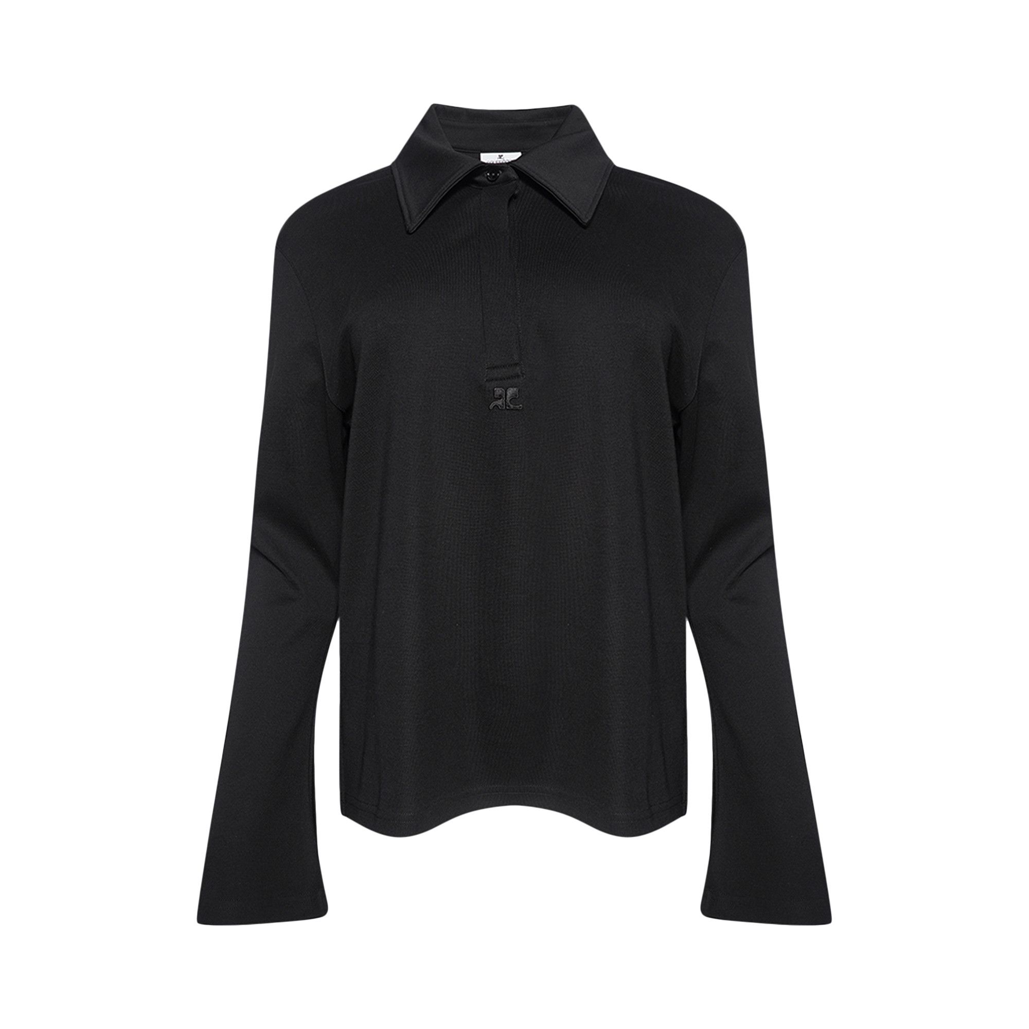 Buy Courrèges Long-Sleeve Polo 'Black' - 224JPO026JS01229999