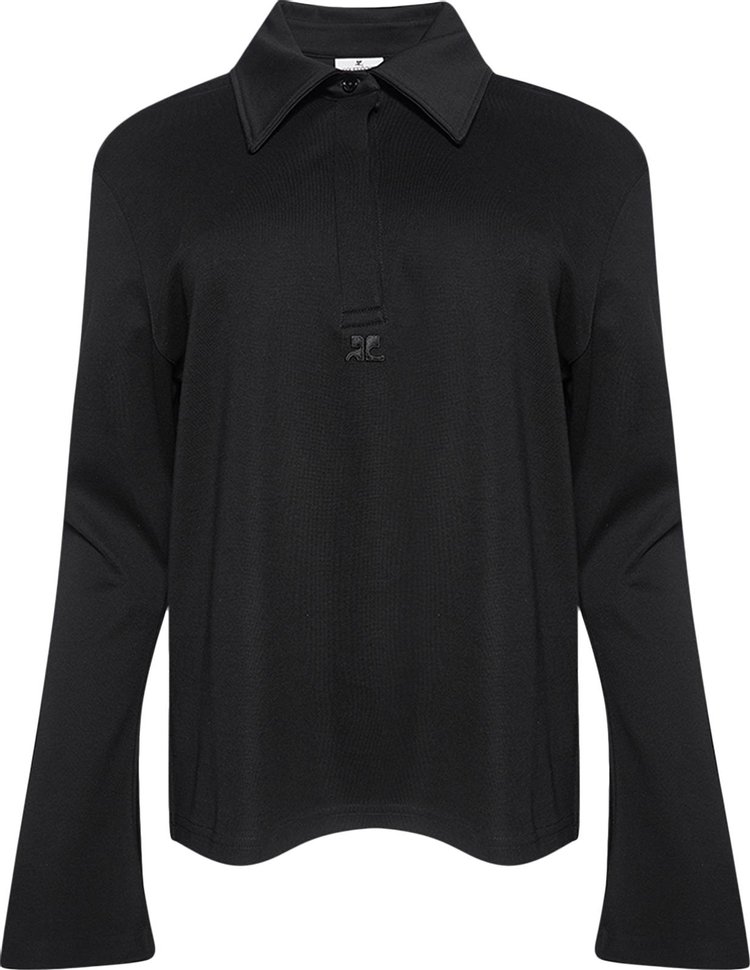 Courreges Long Sleeve Polo Black