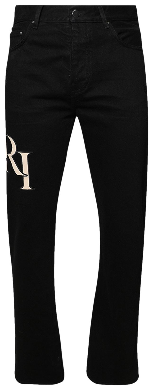Amiri Staggered Logo Straight Jean Black
