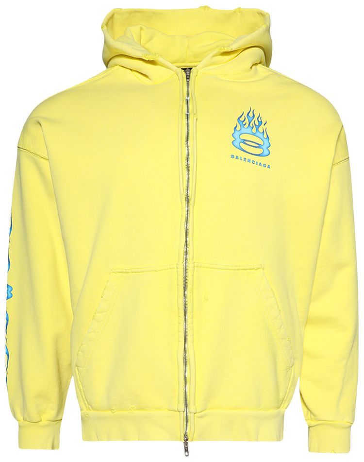 Balenciaga Zip Up Hoodie Faded Yellow
