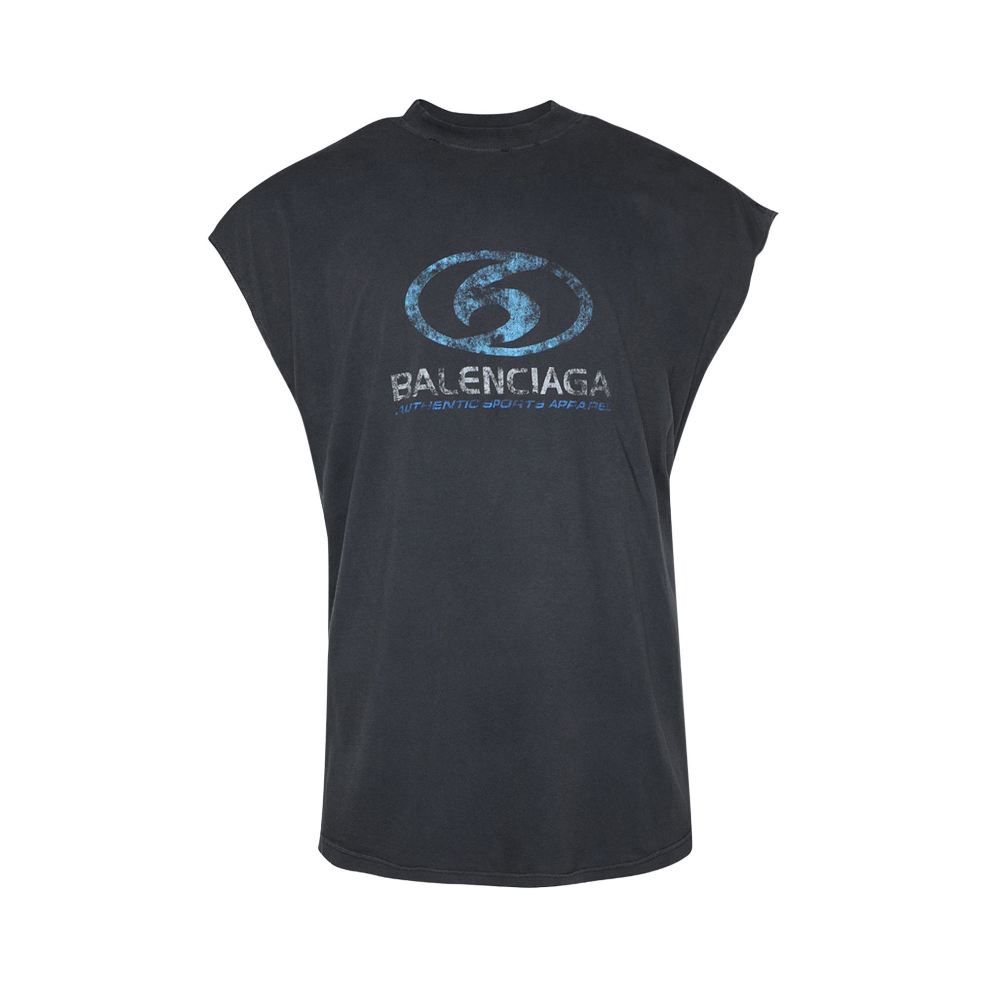 【BALENCIAGA】Faded Black & Blue☆サーフロゴ 長袖 Tシャツ Balenciaga Men's Surf Logo Longsleeve T-Shirt in Faded Black