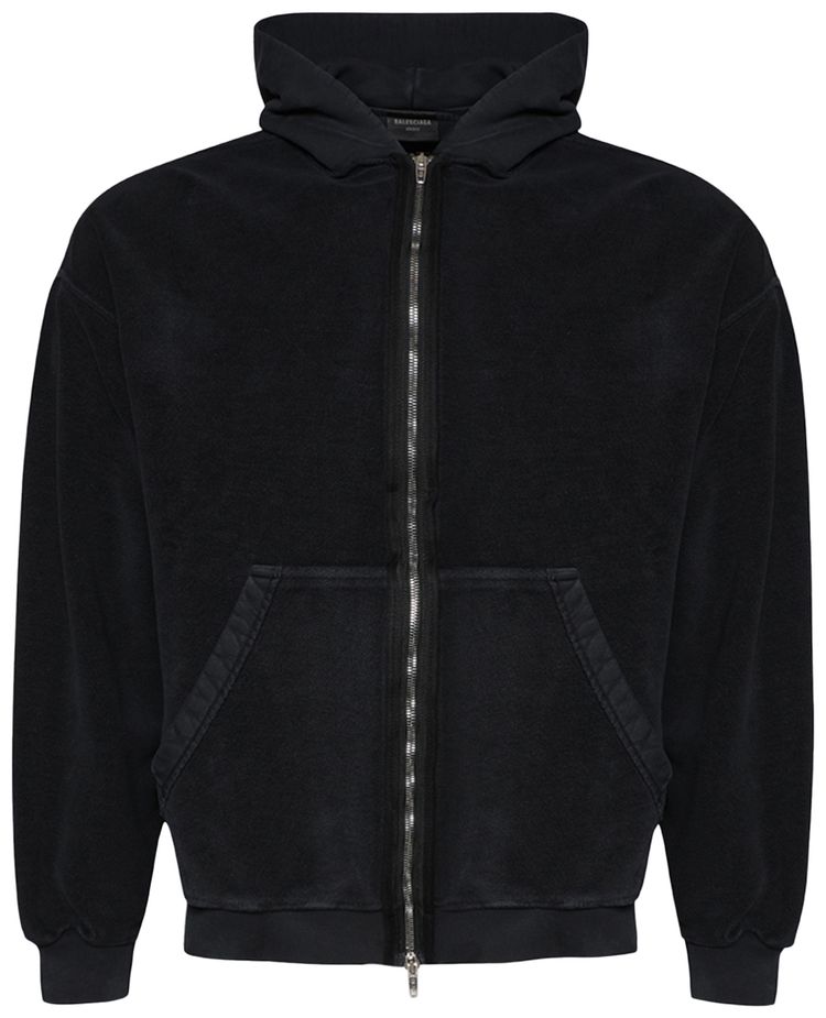 Balenciaga Inside Out Zip Up Hoodie Faded Black