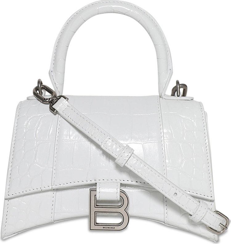 Balenciaga Hourglass Top Handle Optic White