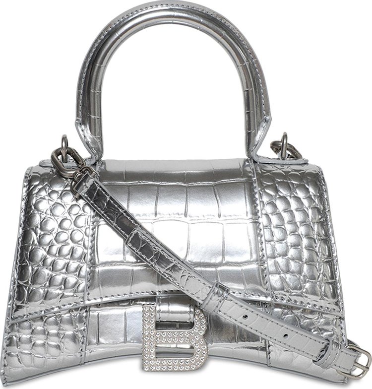 Balenciaga Hourglass Top Handle Silver