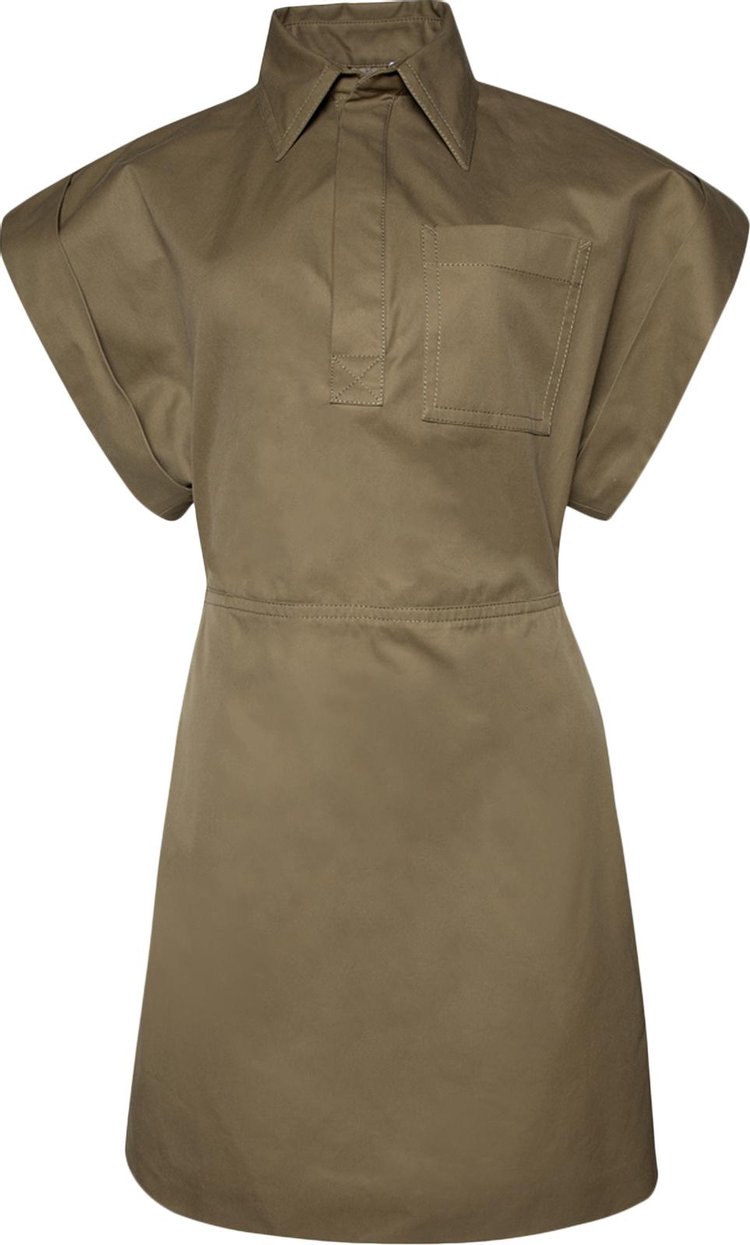 Bottega Veneta Gabardine Dress Dark Sand