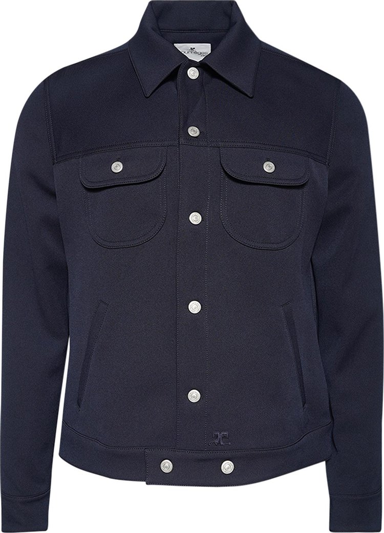 Courreges Signature Twill Trucker Jacket Navy