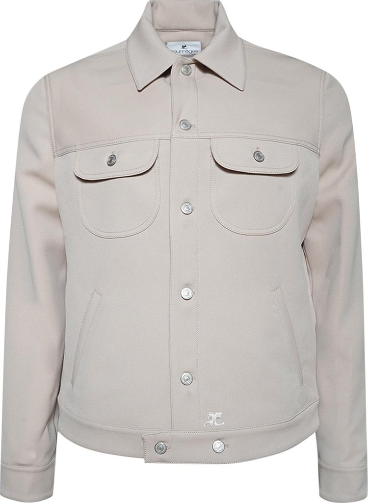 Courreges Signature Twill Trucker Jacket Sand