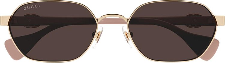 Gucci Sunglass Woman Metal Shiny Rose Gold