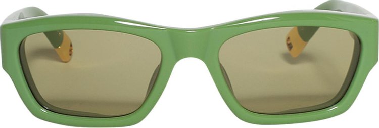 Jacquemus Meridiano Sunglasses Jade GreenYellow GoldKhaki