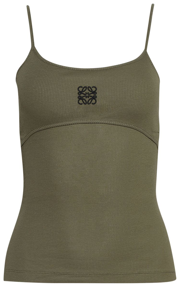 Loewe Anagram Strappy Top Khaki Green