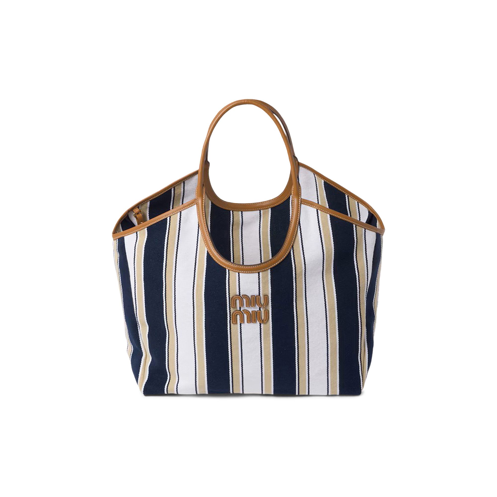 Buy Miu Miu Ivy Canneté Fabric Bag 'Blue/Sand Ivy' - 5BG276