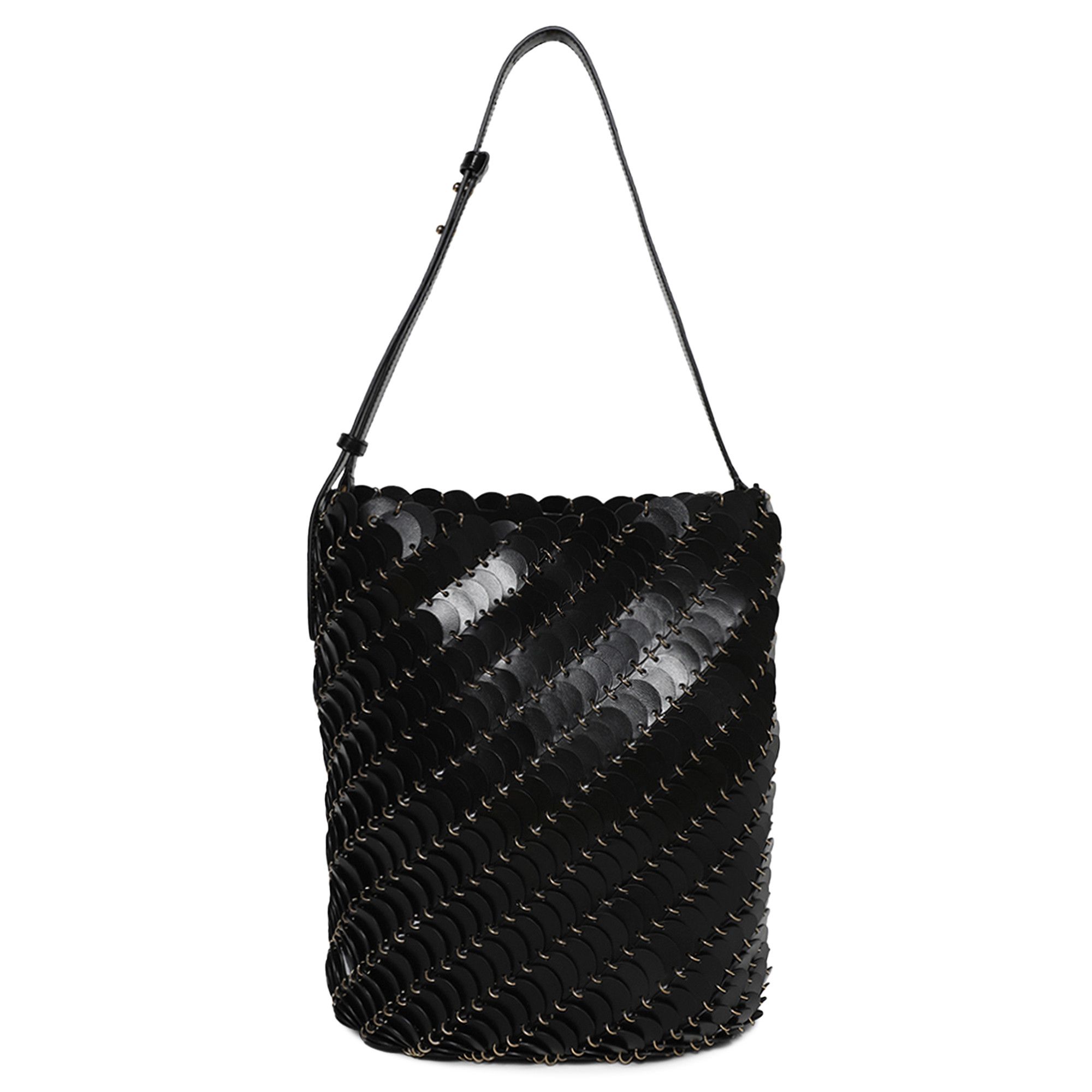Buy Paco Rabanne Large Bucket Bag Black 23HSS0391CLF159 P001 GOAT