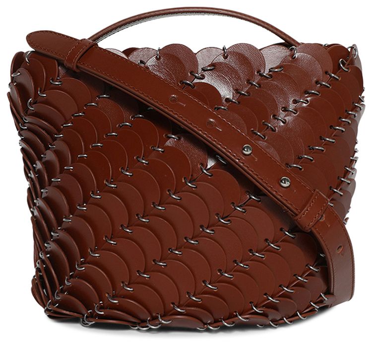 Paco Rabanne Medium Bucket Bag Cognac
