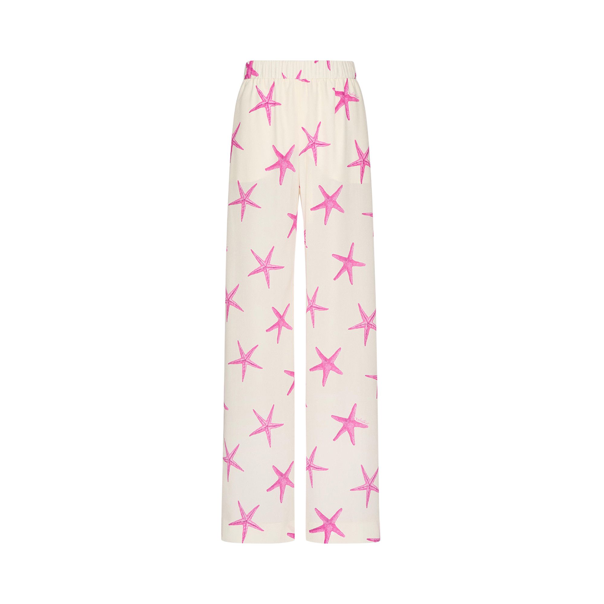 Buy Valentino Crepe De Chine Starfish Pants 'Kez Avorio/Pink